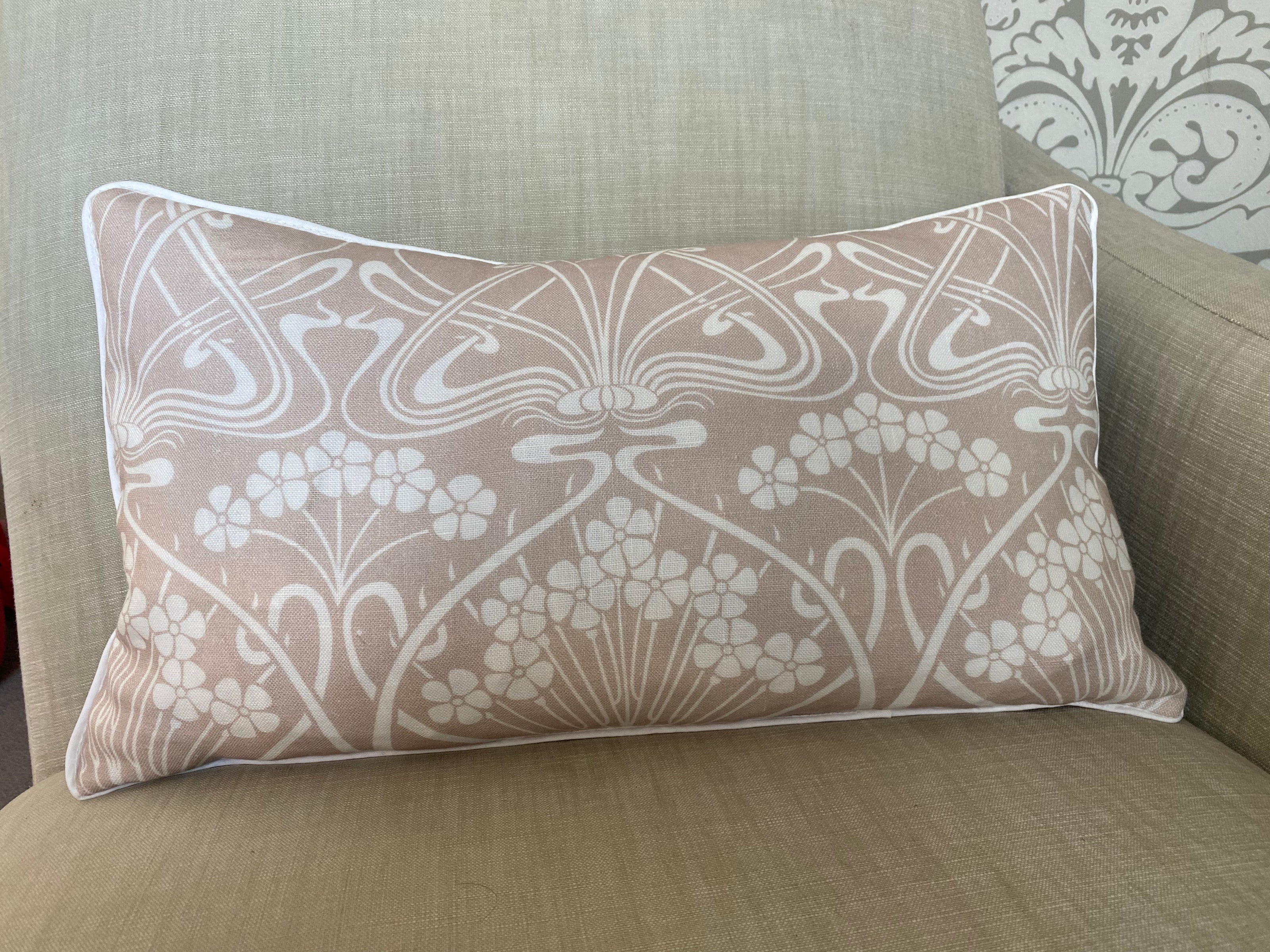 pale pink Liberty fabric cushion