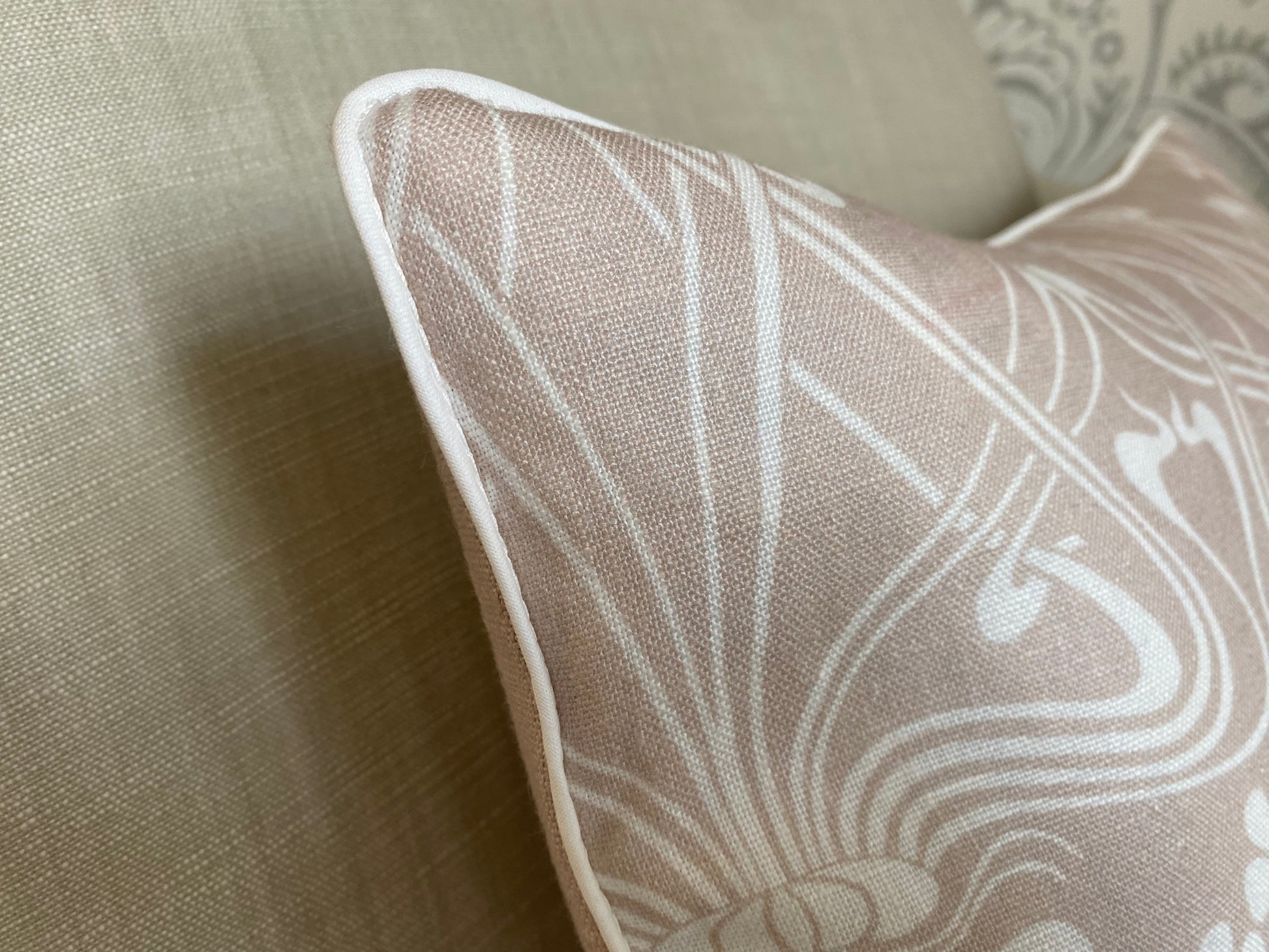 Liberty Art Nouveau design linen pink cushion